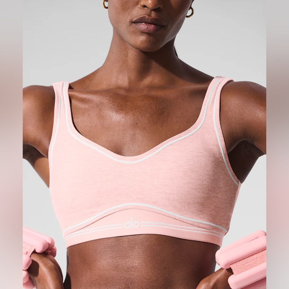ALO Yoga Alosoft Heart Throb Bra pink quart xxs